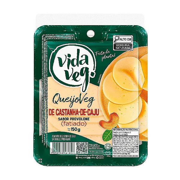 Queijo de Castanha de Caju Provolone Fatiado Vida Veg 150g #desconto