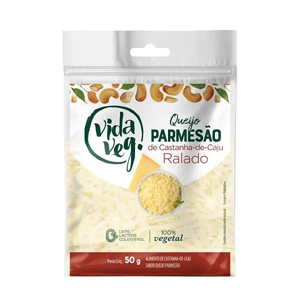 Queijo de Castanha de Caju Parmesão Ralado Vida Veg 50g #desconto
