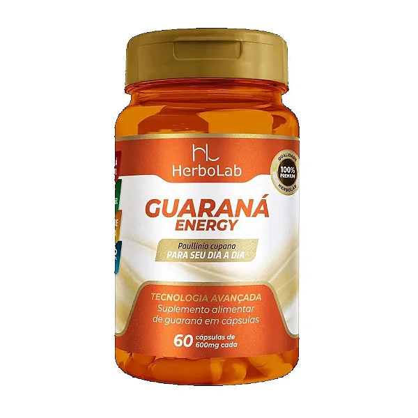 Suplemento Alimentar Herbo Lab Guaraná Energy (Guaraná) - 60 Cápsulas (600mg)