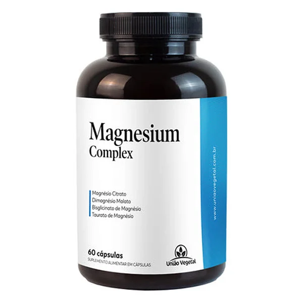 Magnésio Complex 500mg 60 cápsulas Citrato, Dimagnésio Malato, Bisglicinato e Taurato