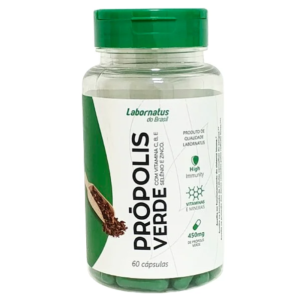 Própolis Verde Labornatus do Brasil (Própolis Verde + Vitamina C, B e 3 + Selênio + Zinco) - 60 Cápsulas (450mg)