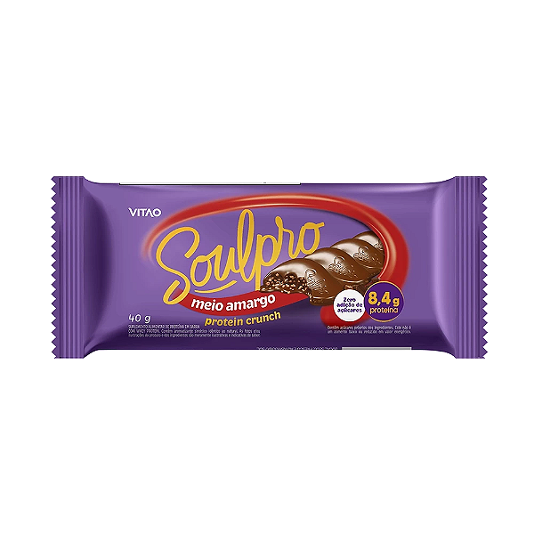 Soulpro 40g Meio Amargo Chocolate Protéico