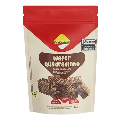Wafer Diet Quadradinho 60g | Sabor Chocolate