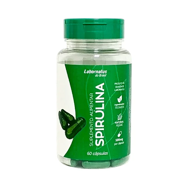 Spirulina c/Vitamina B 500mg Labornatus 60 cápsulas