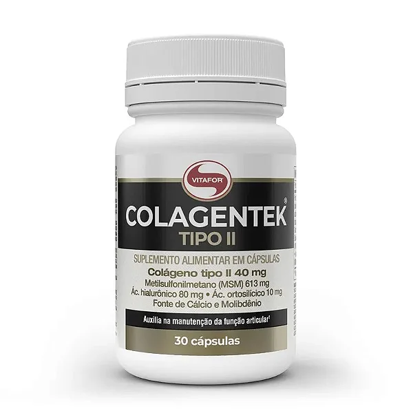 Colágeno Tipo II Vitafor Colagentek - 30 Cápsulas (790mg)