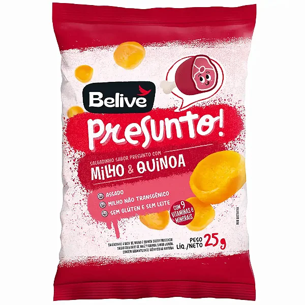 Salgadinho sabor Presunto c/Milho & Quinoa 25g | Belive