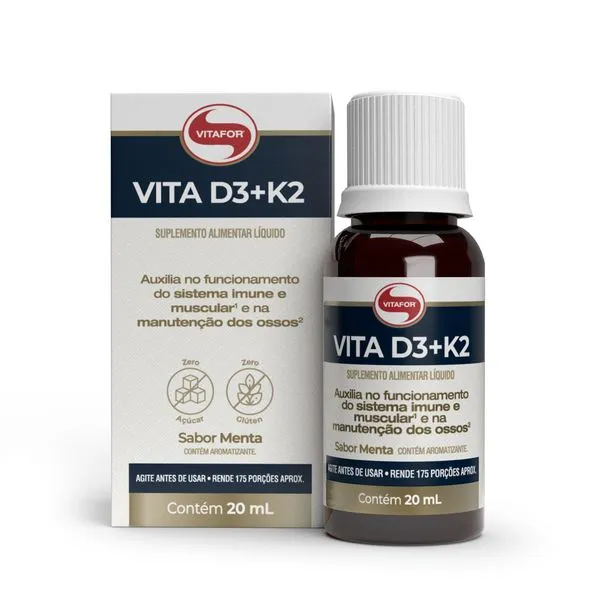 Vitamina D3 + K2 Gotas Vitafor 20ml | Menta