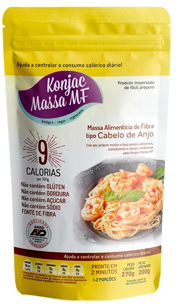 Massa Konjac MF Tipo Cabelo de Anjo 270g | Low Carb e Sem Glúten