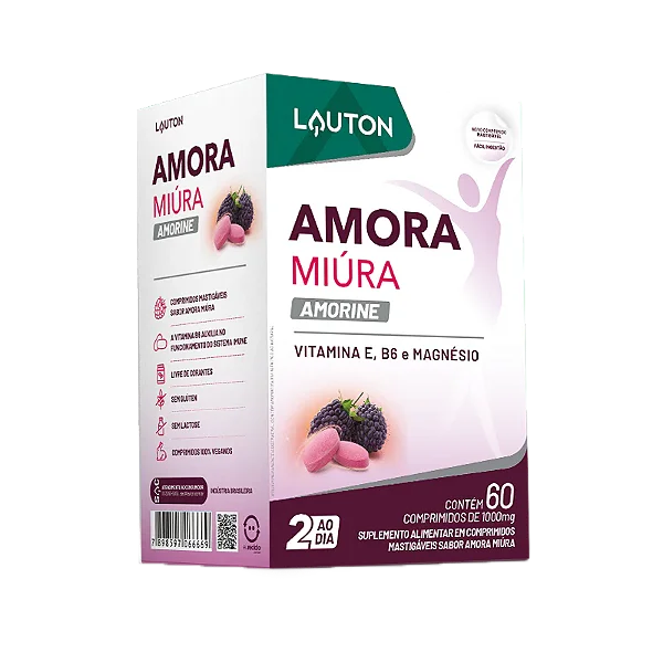 Amora Miúra Lauton 60 comprimidos 1000mg | Vitamina E, B6 e Magnésio
