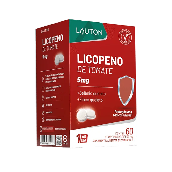 Licopeno de Tomate 5mg Lauton 60 comprimidos 500mg