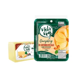 Kit 2 Queijos Vida Veg | 1 Queijo Muçarela 300g + 1 Queijo Fatiado Provolone 150g