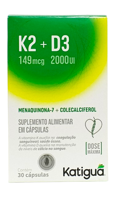 Vitamina K2 149mcg + D3 2000UI Katiguá 30 cápsulas