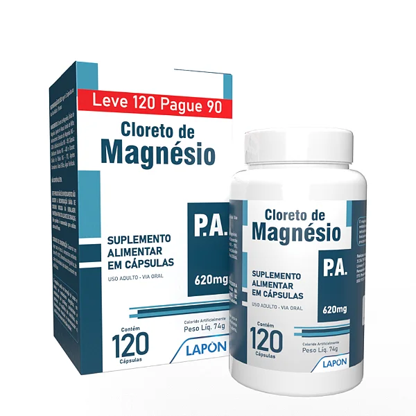 Cloreto de Magnésio P.A. Lapon c/120 cápsulas