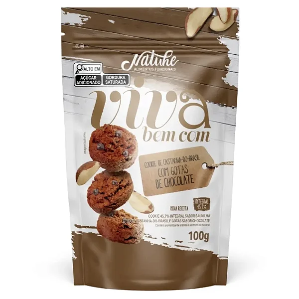Cookie de Castanha c/Gotas de Chocolate Natuhe 100g