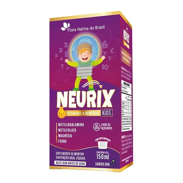 Neurix Kids (Mg, Fe, Metilfolato e B12) Flora Nativa 150mL