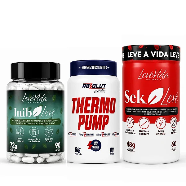 Kit Absolut - Termo Pump 60 cápsulas + Inib Leve 90 cápsulas + Sek Leve 60 cápsulas