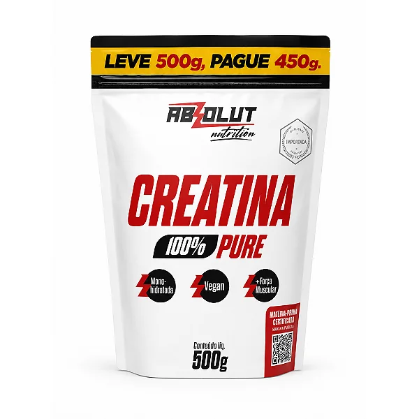 Creatina 100% pura Absolut Nutrition Leve 500g, pague 450g
