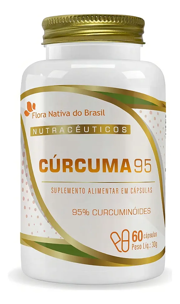Cúrcuma 95% curcuminóides 130mg Curcumina Flora Nativa 60 cápsulas