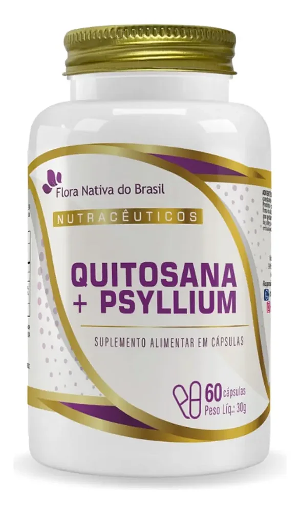 Quitosana + Psyllium Flora Nativa 60 cápsulas