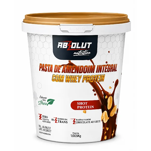 Pasta de Amendoim com Proteína Shot Protein Absolut Nutrition 1,005kg