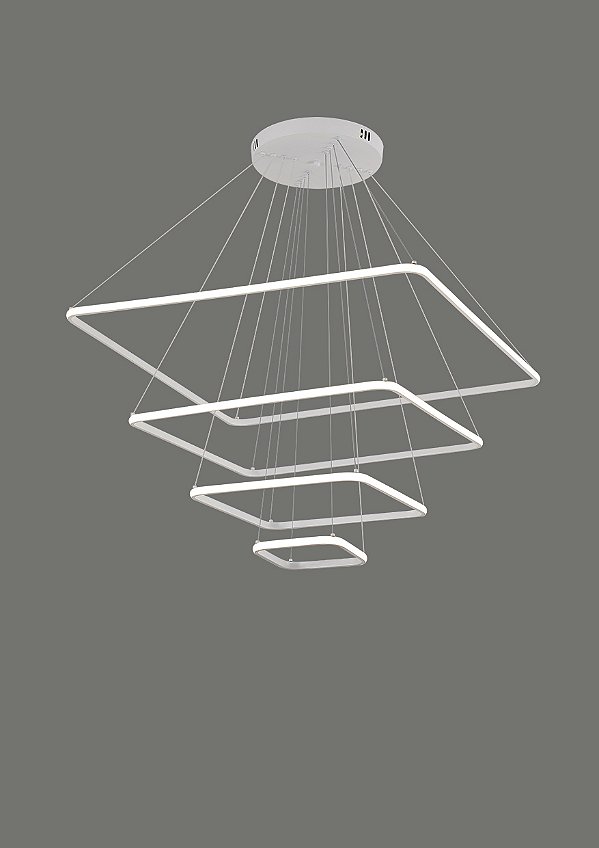 Pendente Led Quadrado - 4 mod Inverse - 5 M - Branco