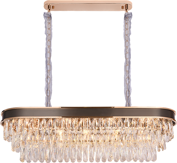 Pendente Led 97x31x33cm - Metal Dourado e Preto - E14 x 13 - SINDORA