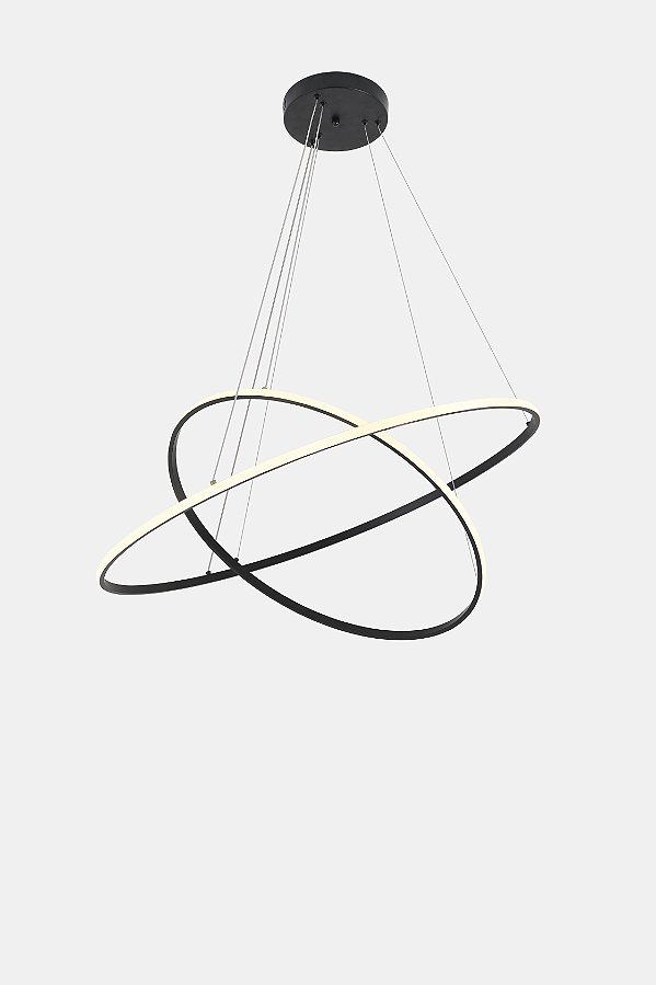 Pendente Led Redondo 2 módulos INVERSE GR - Preto - Nordecor