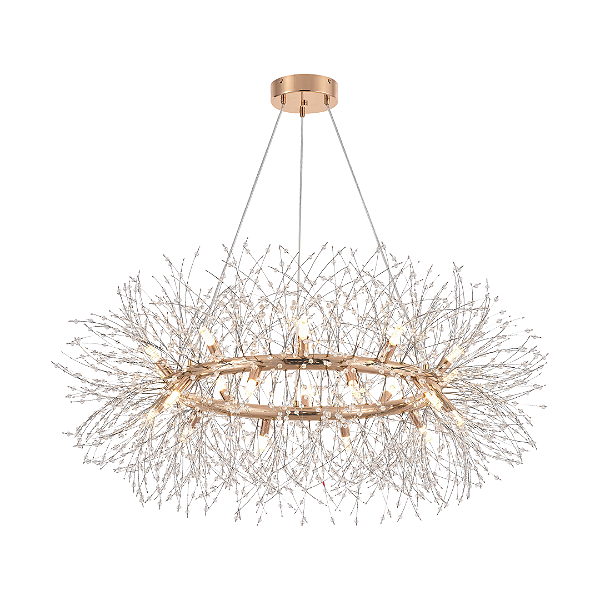 Luminária Pendente Mensae - Dourado - 20*G9 - Cristal - Astraled