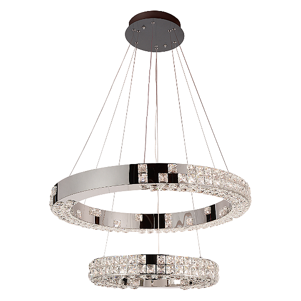 Pendente Led Zephy - Inox Cristal - Multicolor - 84w - (D)80cm e D(50cm) - Astraled
