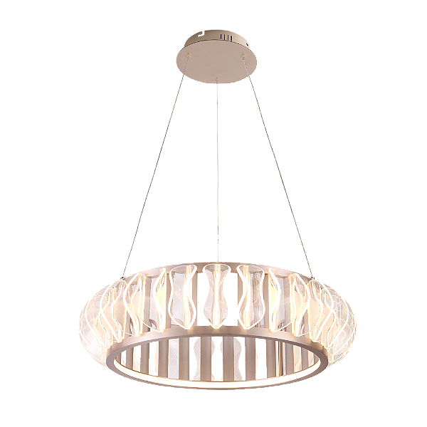 Luminária Pendente LED WAVY Ø60CM 52W | 3900lm | 2.700K | 100-270V