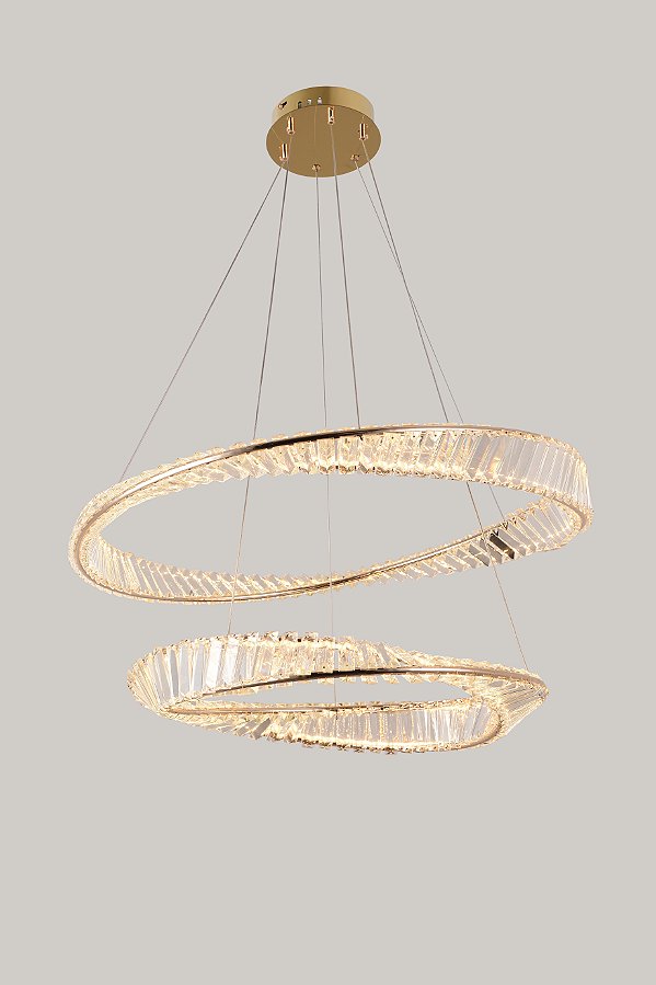 LUMINÁRIA PENDENTE LED LEZIE 2 MÓD. GR -Ouro Brilho 97W | 7760lm | 3.000K | 100-240V