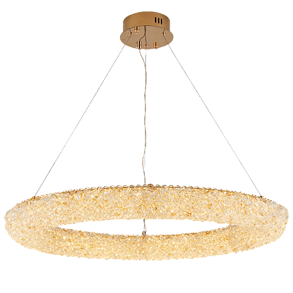 LUMINÁRIA PENDENTE LED JOU CIR 80CM - Dourado Brilho 60W | 4800lm | 3.000K | 100-240V