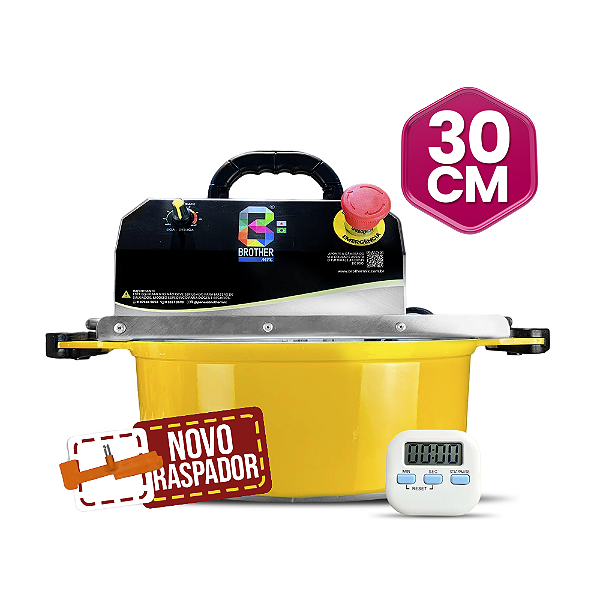 30CM - Misturadora Amarela para DOCES E RECHEIOS com ajuste fino de velocidade, bivolt com chave seletora
