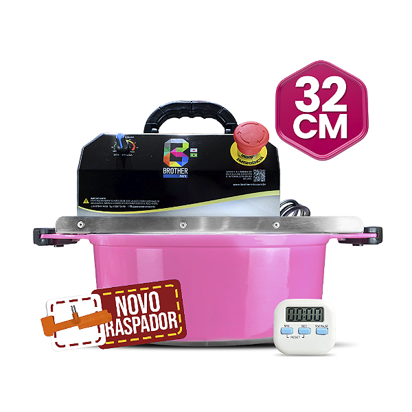 32CM - Misturadora Rosa para DOCES E RECHEIOS com ajuste fino de velocidade, bivolt com chave seletora