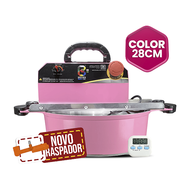 28CM  - Misturadora Color Rosa para DOCES E RECHEIOS com ajuste fino de velocidade, bivolt com chave seletora