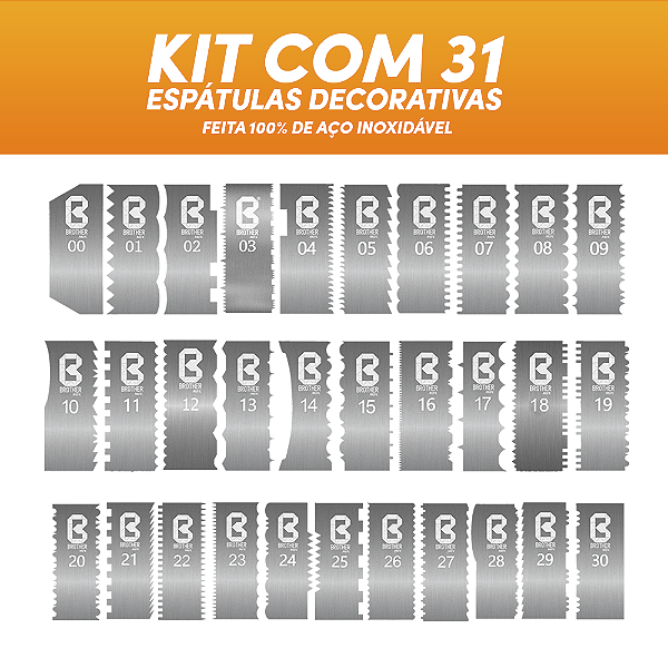 KIT 31 ESPÁTULAS DECORATIVAS