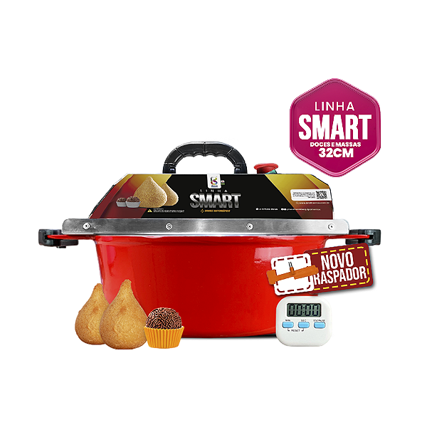 32CM - Misturadora SMART Vermelha para MASSAS E DOCES com ajuste fino de velocidade, BIVOLT AUTOMÁTICO