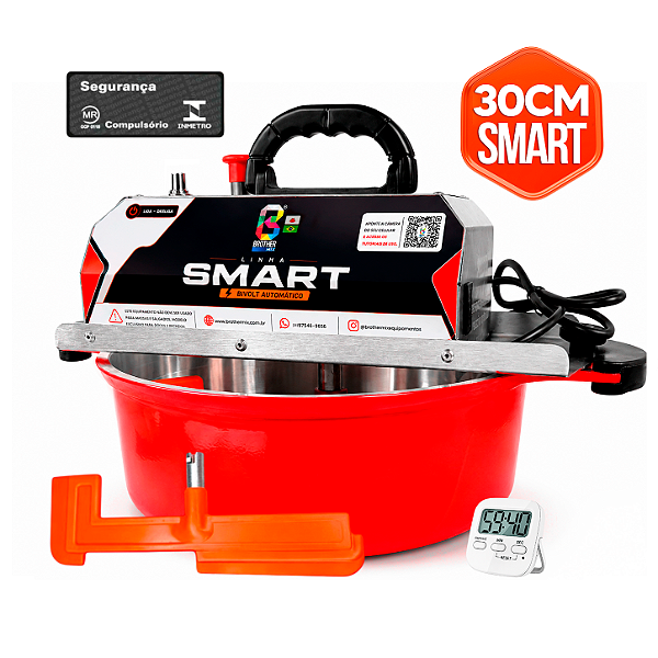 30CM - Misturadora SMART Vermelha para DOCES E RECHEIOS com ajuste fino de velocidade, BIVOLT AUTOMÁTICO