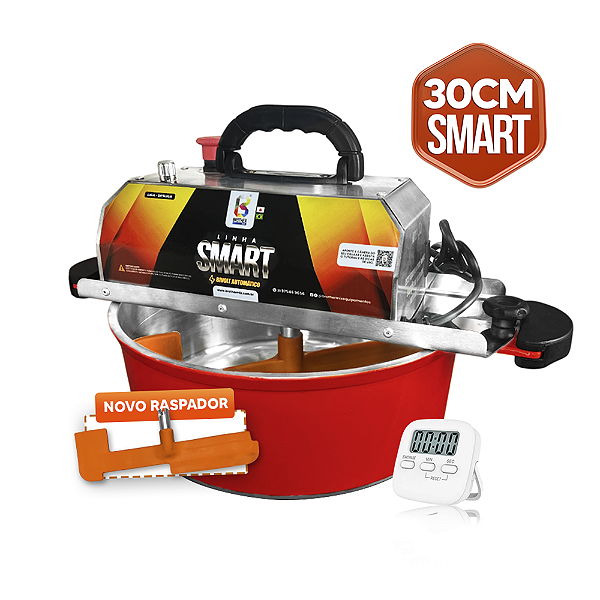 30CM - Misturadora SMART Vermelha para DOCES E RECHEIOS com ajuste fino de velocidade, BIVOLT AUTOMÁTICO