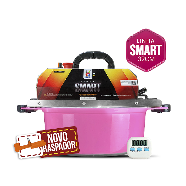 32CM - Misturadora SMART Rosa para DOCES E RECHEIOS com ajuste fino de velocidade, BIVOLT AUTOMÁTICO