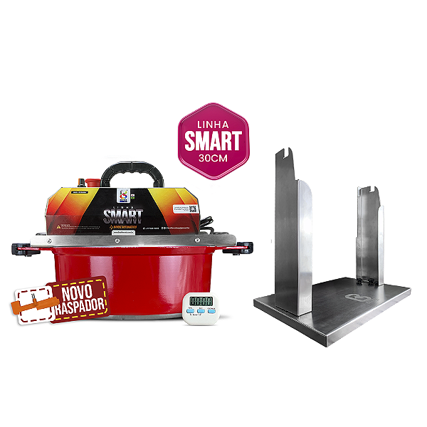 COMBO PANELA MISTURADORA SMART 30CM + SUPORTE VIRADOR 5 EM 1