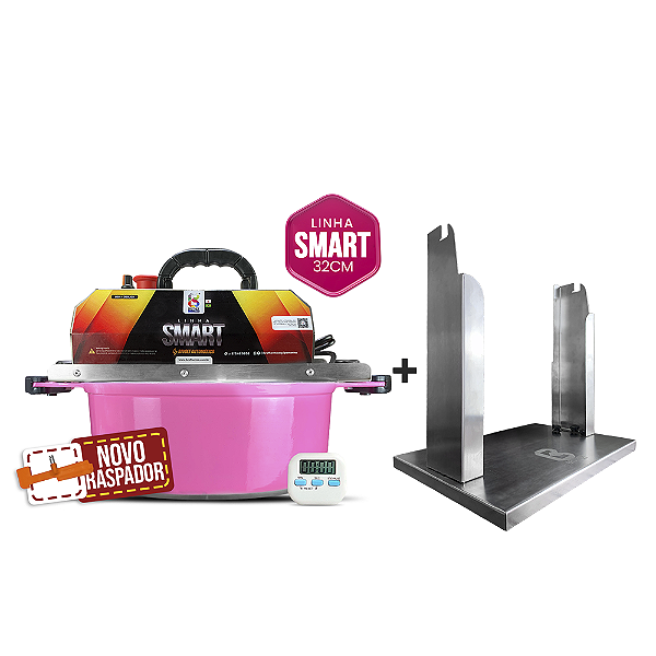 COMBO PANELA MISTURADORA SMART 32CM + SUPORTE VIRADOR 5 EM 1