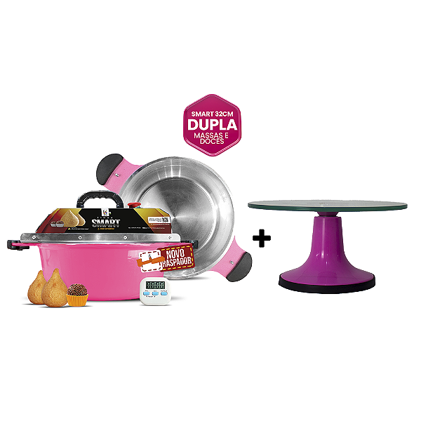 COMBO PANELA MISTURADORA DOCES E MASSAS DUPLA  SMART 32CM + BAILARINA PROFISSIONAL