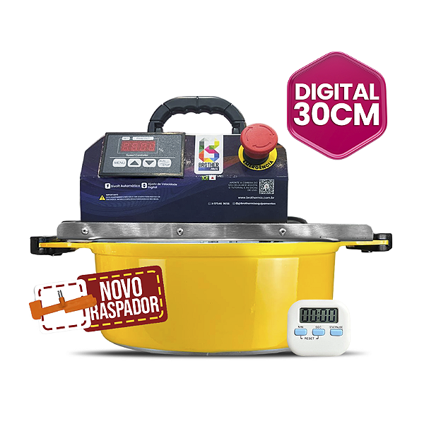 30CM - Misturadora Eletrônica Amarela para DOCES E RECHEIOS com ajuste de velocidade, BIVOLT AUTOMÁTICO