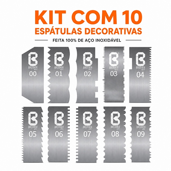 KIT 10 ESPÁTULAS DECORATIVAS