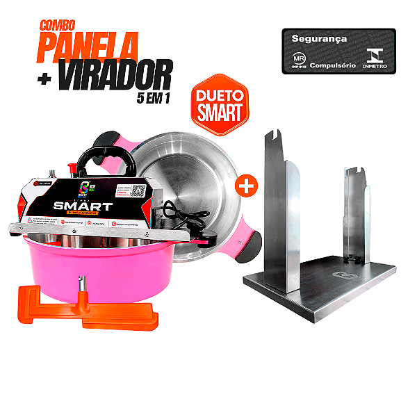 COMBO PANELA MISTURADORA DUETO SMART 30 E 36CM + SUPORTE VIRADOR