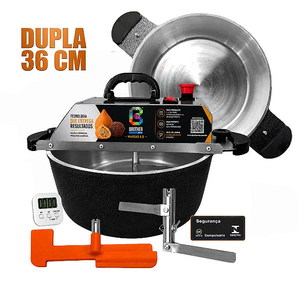 36CM - Misturadora DUPLA PRETA para DOCES E MASSAS com ajuste fino de velocidade, bivolt com chave seletora