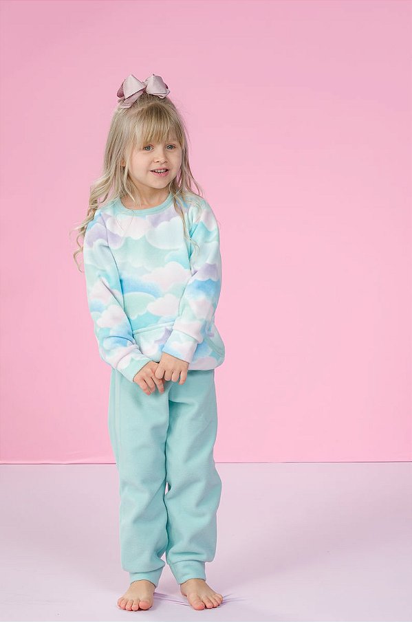 Pijama Feminino infantil de Inverno - Nuvem - Pijamas, Macacões, Camisolas,  Roupões e Robes Confortáveis e Estilosos Para Toda a Família/ Loja Virtual