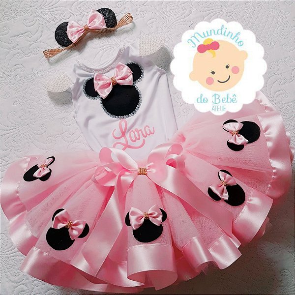 Conjunto Minnie Festa Rosa