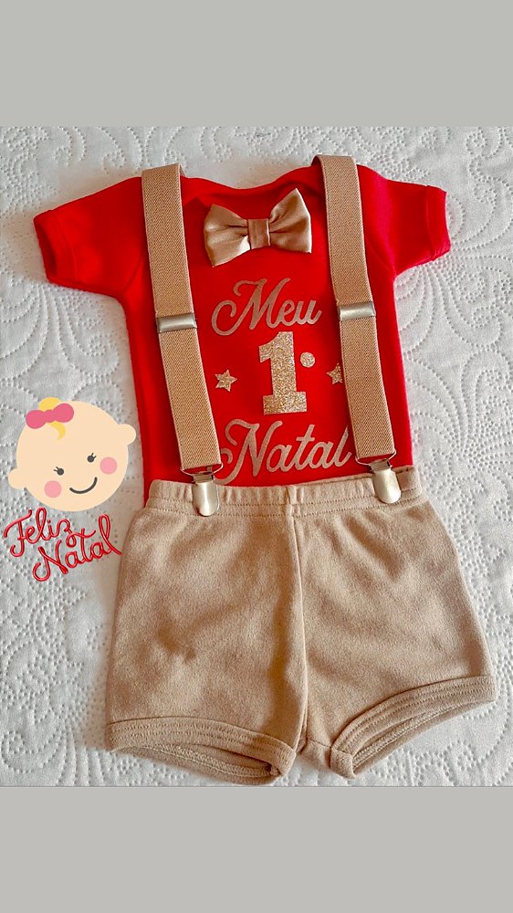 Kit Body Primeiro Natal Menino